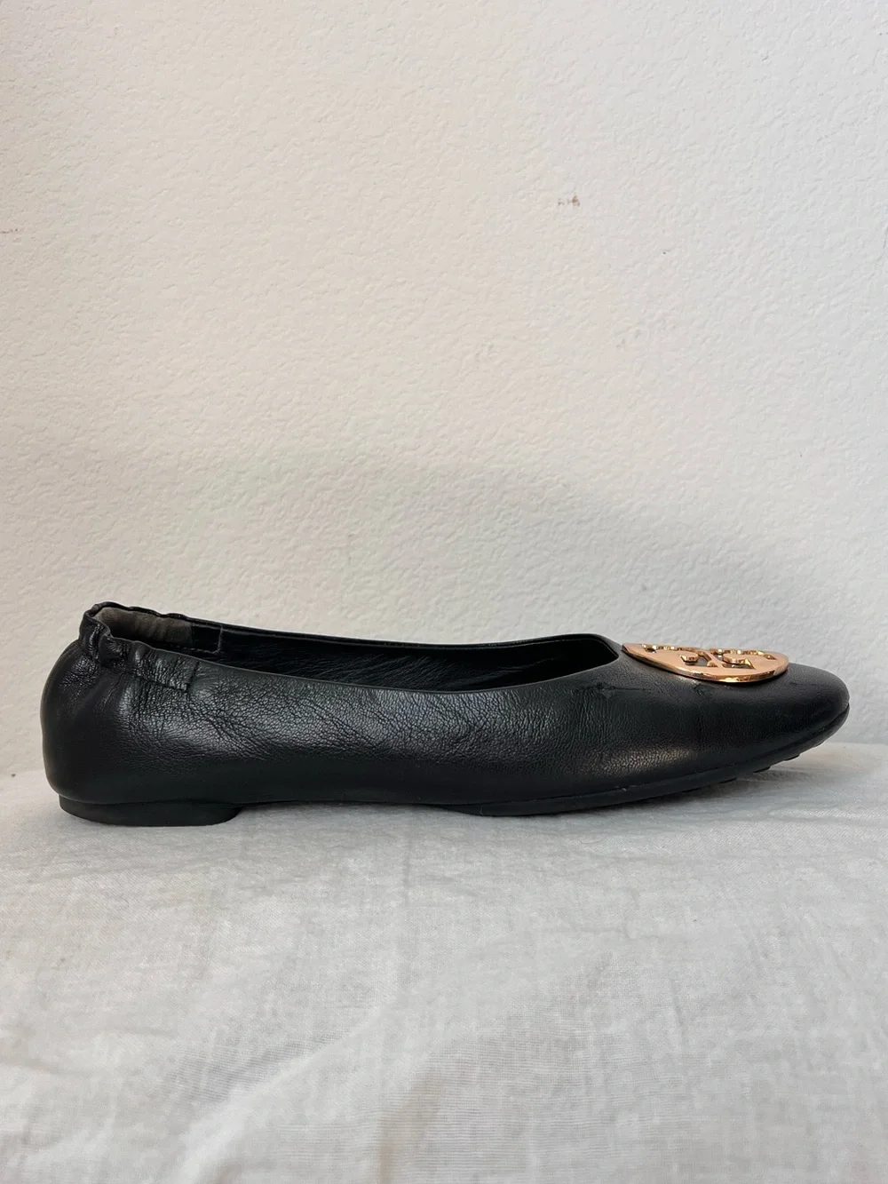 Tory Burch Claire Ballet Flats Women’s Size 9 Black Leather Slip-On Shoes